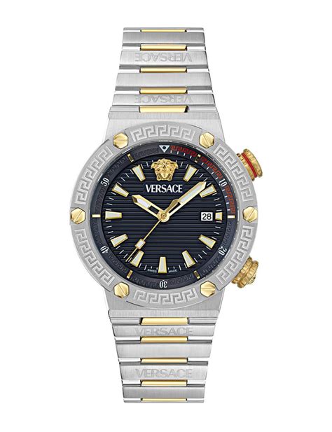 versace 15a diver yellow|Versace Greca Logo Diver Wtach .